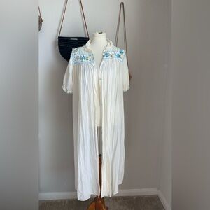 Vintage Chiffon Puff Sleeve Sheer Intimate Robe Lingerie